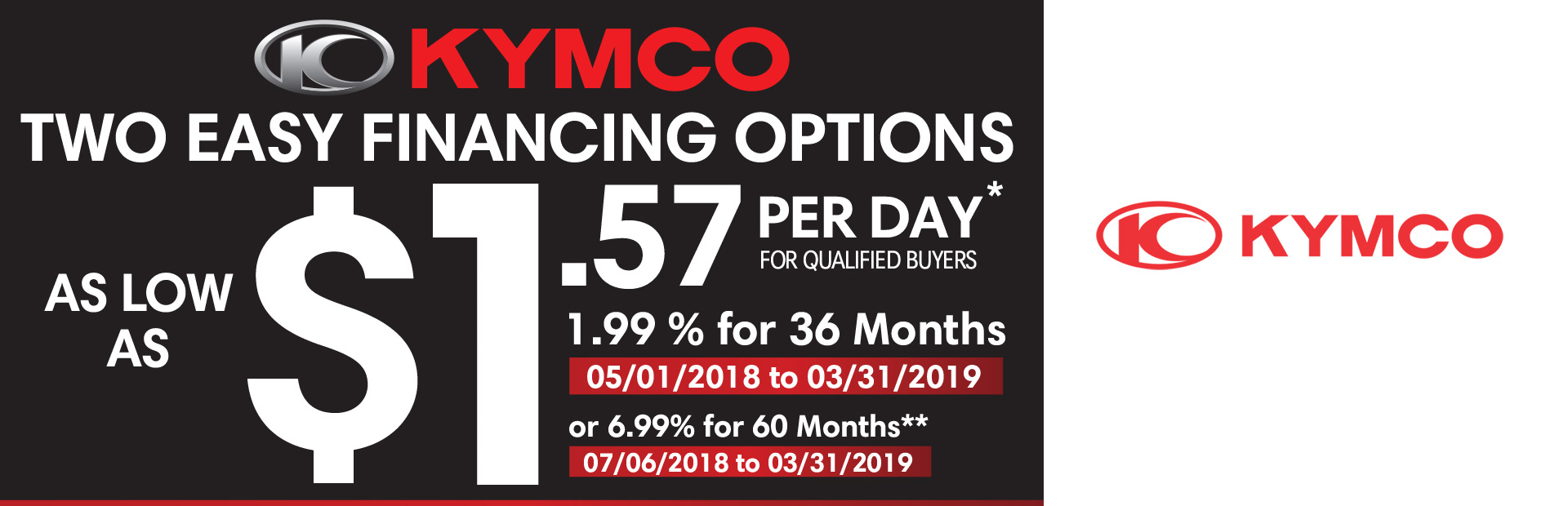 KYMCO: Two Easy Financing Options